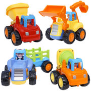 Friction Powered Cars Push and Go Toys Car Construction Vehicles Toys Set for Boys Baby Toddlers Kids Gift