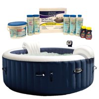 Intex Pure Spa 6 Person Inflatable Hot Tub & Qualco Home 6 Month Chemical Kit