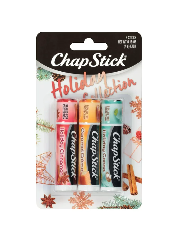 ChapStick Holiday Collection Holiday Lip Balm Tubes Variety Pack - 0.15 Oz (Pack of 3)