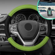 FH Group Modernistic Seat Belt Pads and Steering Wheel Cover with Bonus Air Freshener