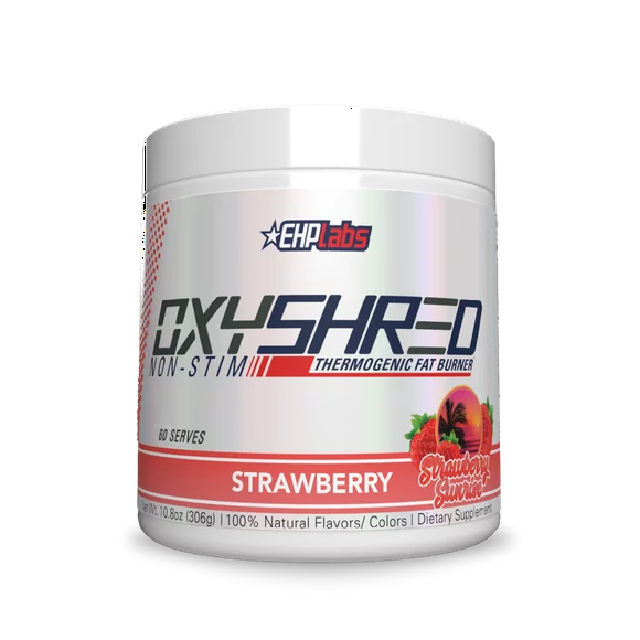 EHPlabs OxyShred Non-Stimulant Shredding Supplement - Promotes Shredding, Energy Booster, Pre-Workout, Mood Booster - Strawberry Sunrise, 60 Servings