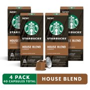 Starbucks House Blend, Nespresso Original Capsules, 40 Count (4 Boxes of 10 Pods)