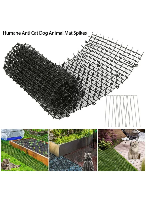 Stibadium Cat Scat Mat with Spikes Prickle Strips Anti-Cats Network Digging Stopper Pest Repellent Spike Deterrent Mat, 78"x4.7"inch