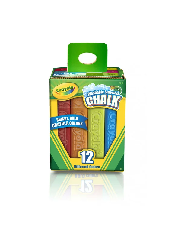 Crayola Outdoor Washable Sidewalk Chalk Colors, 12 Count Child Ages 6+
