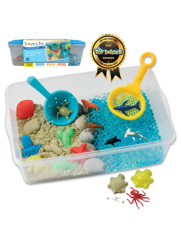 Creativity for Kids Sensory Bin Ocean and Sand- Child & Toddler Sensory Activity, Art & Craft Kits, Boys & Girls
