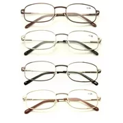 Vision World Eyewear Rectangular Lightweight Metal Frame Reading Glasses, 4 Pair