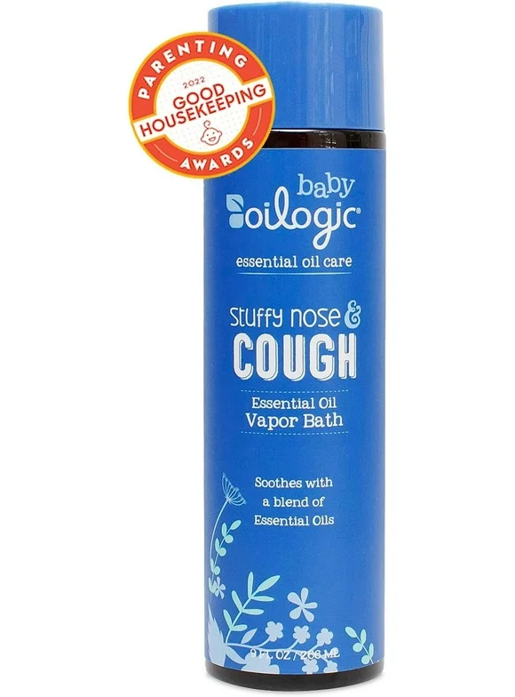 Oilogic Stuffy Nose & Cough, Essential Oil Vapor Bath for Baby, 9 oz