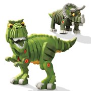 Bloco Toys T-Rex & Triceratops | STEM Toy | Jurassic Dinosaurs | DIY Building Construction Set (200 Pieces)