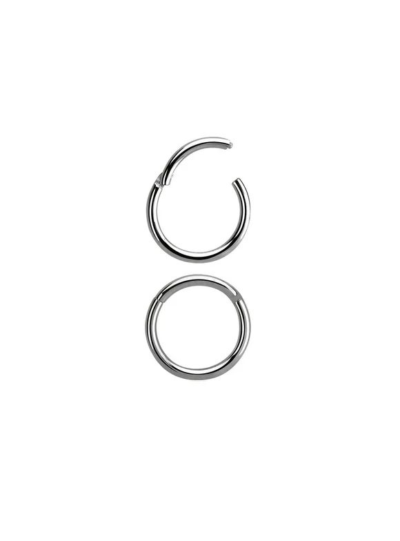 Hinged Segment hoop ring Titanium polished 18G for ear lips nose septum and more