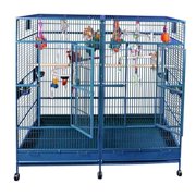 A and E Cage Co. Double Flat Top Macaw Cage-Platinum