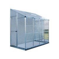 Palram Hybrid Lean-To - 4' x 8' - Silver - Walk-In Greenhouse