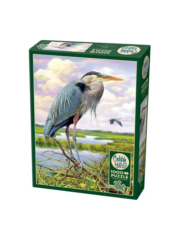 Cobble Hill 1000 Piece Puzzle: Heron - Reference Poster Included, High Quality Jigsaw, Earth Friendly Materials