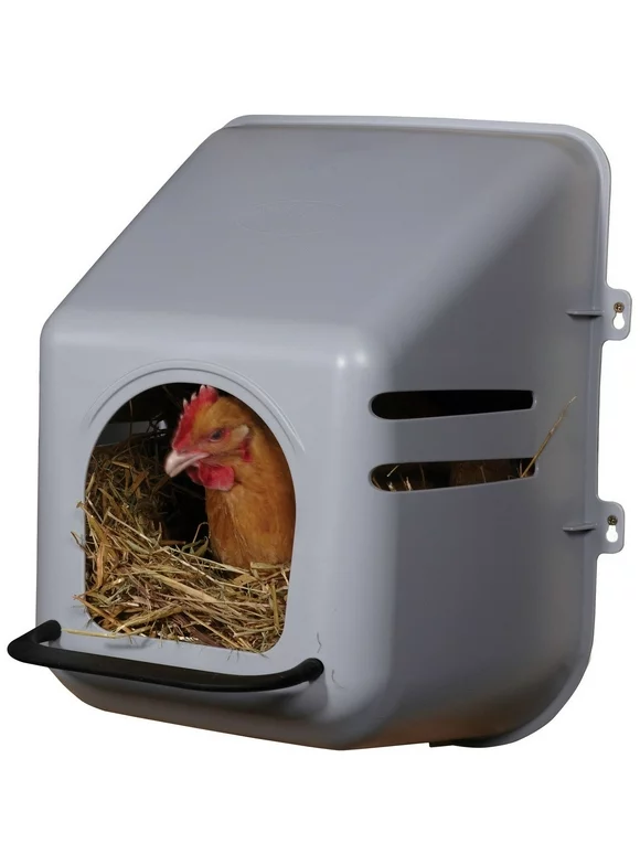 LARGE WALL MOUNT NESTING NEST BOX WITH PERCH FOR CHICKEN COOP HEN HOUSE POULTRY