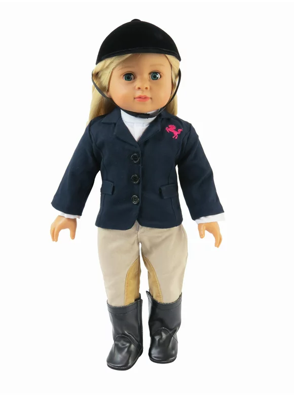 Riding Outfit with Helmet and Boots For 18 Inch Dolls