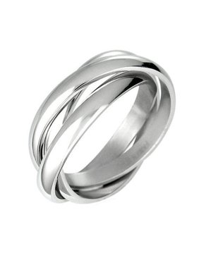 iJewelry2 Triple Rolling Russian Wedding Rings Bands in Stainless Steel
