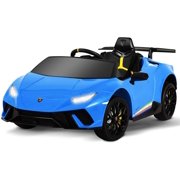 Uenjoy 12V Kids Electric Ride On Car Lamborghini Huracn Motorized Vehicles with Remote Control, Battery Powered, LED Lights, Wheels Suspension, Music,Compatible with Lamborghini