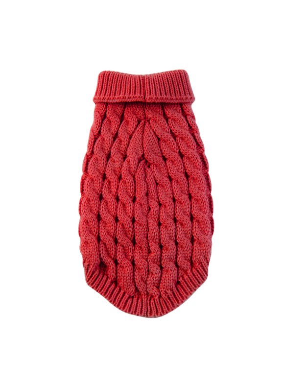 Mojoyce Warm Pet Sweater Dog Cat Warm Clothing Turtleneck Knitted Vest (Red L)