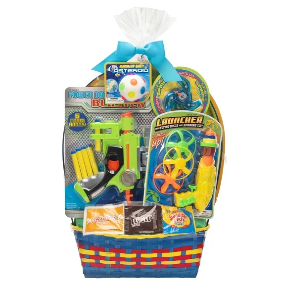 Foam Dart and Launcher Plastic Toys Easter Filled Basket, Wondertreats