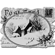 Stampendous Christmas Cling Rubber Stamp, Snowy Postcard
