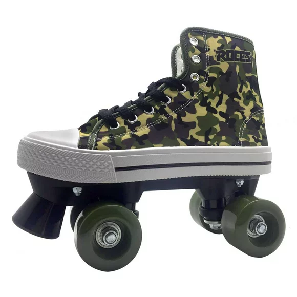 Roces Boys Casual Quad Roller Skates Camo Front Stopper Sneaker Style (11 jrm)