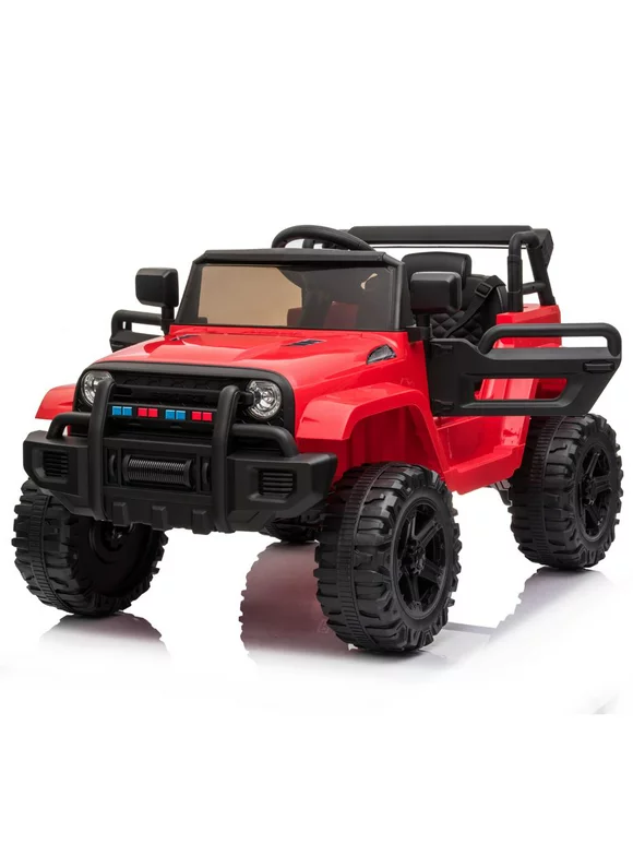 Winado 12V Ride On Truck Kids Electric Double Drive Car w/ 2.4G RC, 3 Speed - Red
