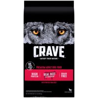 CRAVE High Protein Adult Grain Free Natural Dry Dog Food With Protein from Beef, 22 lb. Bag