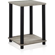 Furinno Turn-N-Tube End Table Indoor Plant Stand, Gray/Black