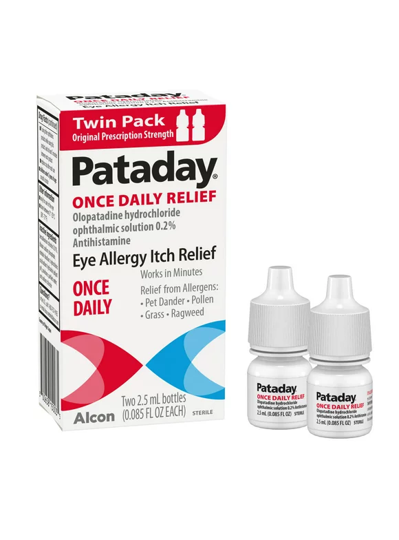 Pataday Once Daily Eye Care Allergy Relief Eye Drops, Twin Pack