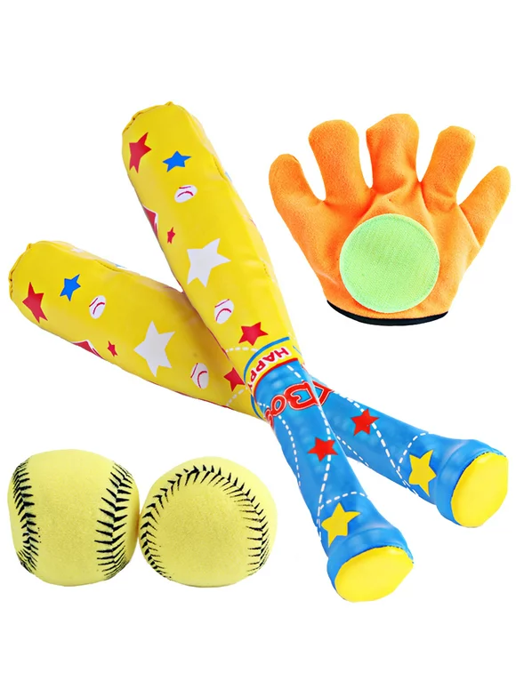 TureClos Baby Baseball Toys Set Soft Baseball Sport Toys Children Bat Gloves Ball Kit Kids School Game Playing Gift