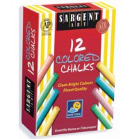 Sargent Art Dustless Chalk, 12-Sticks, Assorted Colors