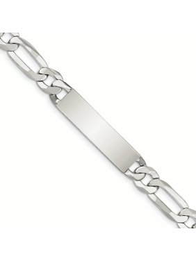 .925 Sterling Silver 10.00MM Figoro Link ID Bracelet 8.50 Inches