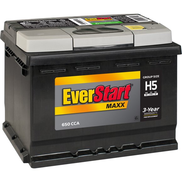 EverStart Maxx Lead Acid Automotive Battery, Group Size H5 / LN2 / 47 12 Volt, 650 CCA