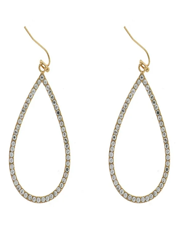 Time and Tru Woman's Stone Drop Earring, Gold