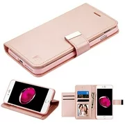ASMYNA Rose Gold PU Leather MyJacket Wallet w/ extra card slots (GE035) for iPhone 8 Plus/7 Plus