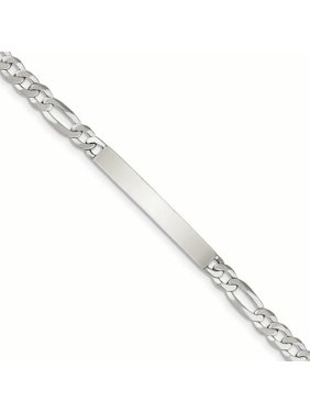 .925 Sterling Silver 6.00MM Figoro Link ID Bracelet 8.50 Inches