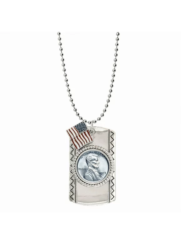 Lincoln Penny Steel Cent Dog Tag Pendant Coin Necklace