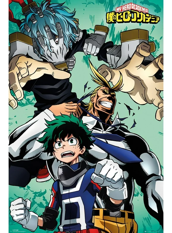 My Hero Academia - Manga / Anime Poster (Character Montage) (Clear Poster Hanger)