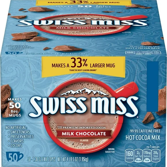 Swiss Miss Milk Chocolate Hot Multicolor Cocoa Mix Packets 50 Ct.