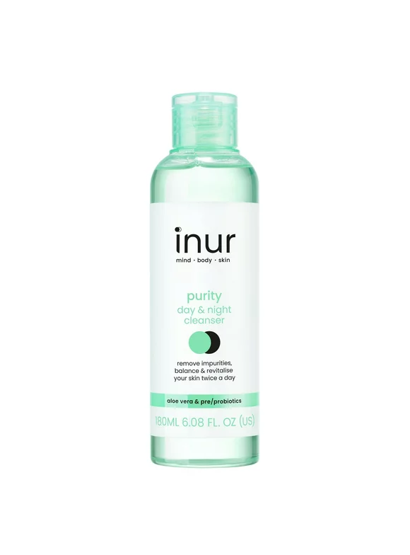 Inur Purity Day & Night Facial Cleanser with Aloe Vera, Prebiotics & Probiotics, 6.08 fl oz