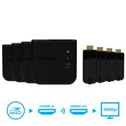 Nyrius ARIES Prime Wireless Video HDMI Transmitter & Receiver for Streaming HD 1080p 3D Video & Digital Audio from Laptop, PC, Cable, Netflix, YouTube, PS4 to HDTV - NPCS549 (Pack of 4)