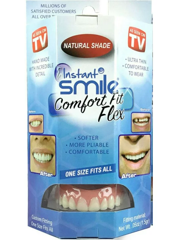 INSTANT SMILE NATURAL SHADE COMFORT FIT FLEX for UPPER TEETH - FREE SHIPPING