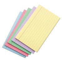 Universal Index Cards, 5 x 8, Blue/Salmon/Green/Cherry/Canary, 100/Pack -UNV47256