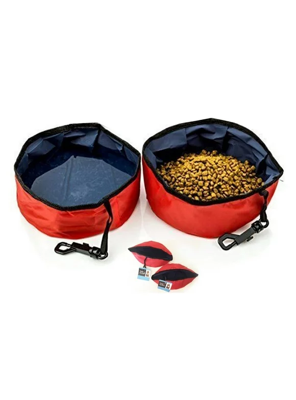 2 Pc Travel Pet Bowl Water Food Portable Dog Drink Dish Water Cat Feeder Folding