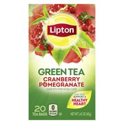 Lipton Green Tea Bags Flavored with Other Natural Flavors Cranberry Pomegranate Can Help Support a Healthy Heart 1.13 oz 20 Count
