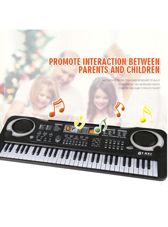 61-Key Digital Electric Keyboard Portable Piano Multi-Functional Keyboard with Microphone Music Keyboard For Kids