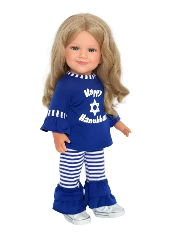 18 Inch Doll Clothes- Happy Hannukah Outfit Fits 18 Inch Girl Dolls- Doll Clothes
