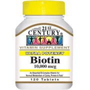 21st Century Ultra Potency 10,000 mcg Biotin Tablets 120 ea