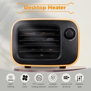 Space Mini Desk Mini Blow Natural Wind Hot Air Portable Electric Heaters Fan PTC Ceramic Heating Element for Office Home Tabletop Indoor Use