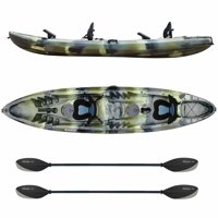 Elkton Outdoors Tandem Kayak: 12 Foot Sit On Top Fishing Kayak With Included Paddles, Rod Holders and Dry Storage Compartments