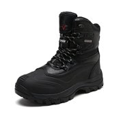 Nortiv 8 Men's Insulated Waterproof Construction Rubber Sole Winter Snow Skii Boots 160443-M Black Size 10.5